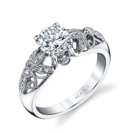 Ladies Round Engagement Ring 25780