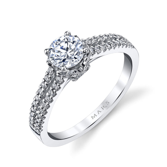 Ladies Round Engagement Ring 25813