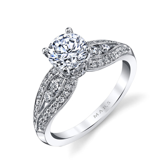 Ladies Round Engagement Ring 25832