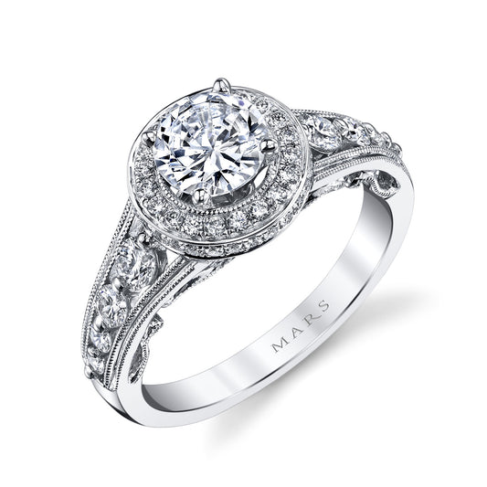 Ladies Round Engagement Ring 25856