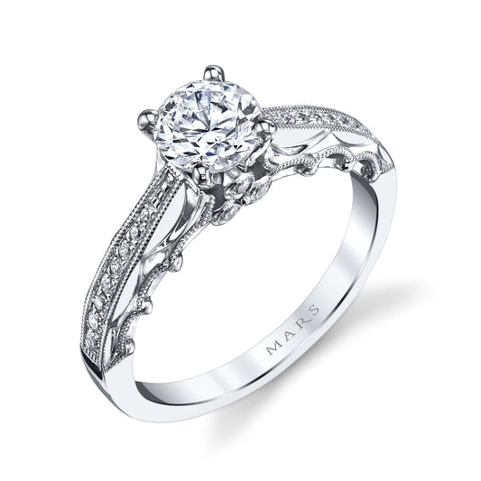 Ladies Round Engagement Ring 25866