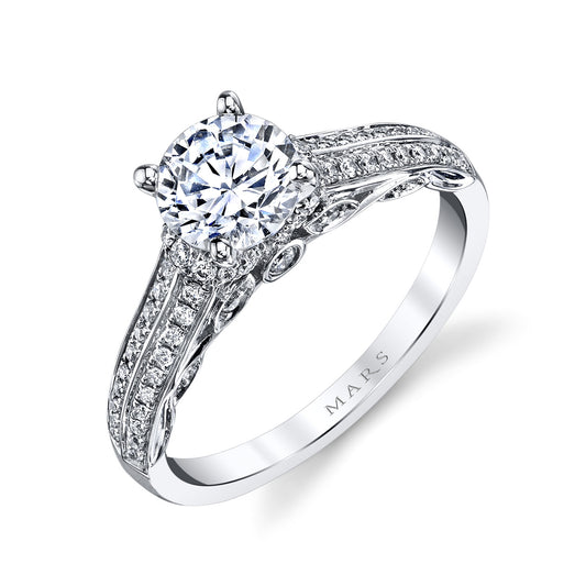 Ladies Round Engagement Ring 25868