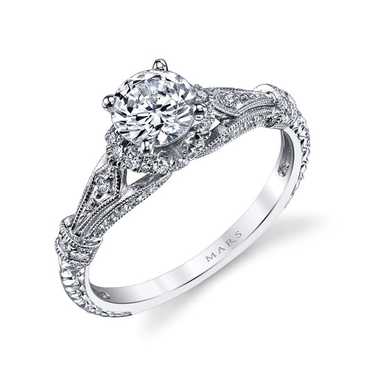 Ladies Round Engagement Ring 25878