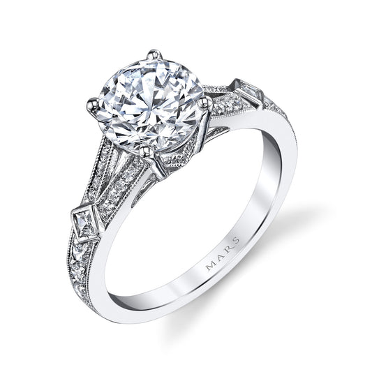 Ladies Round Engagement Ring 25913