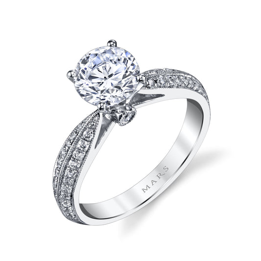 Ladies Round Engagement Ring 25917