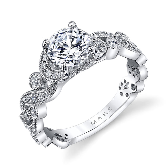 Ladies Round Engagement Ring 25988