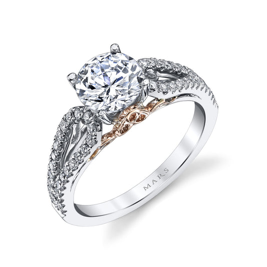Ladies Round Engagement Ring 25993