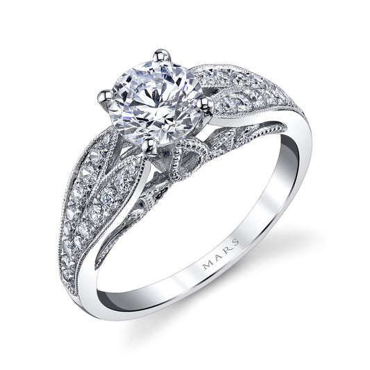 Ladies Round Engagement Ring 26003