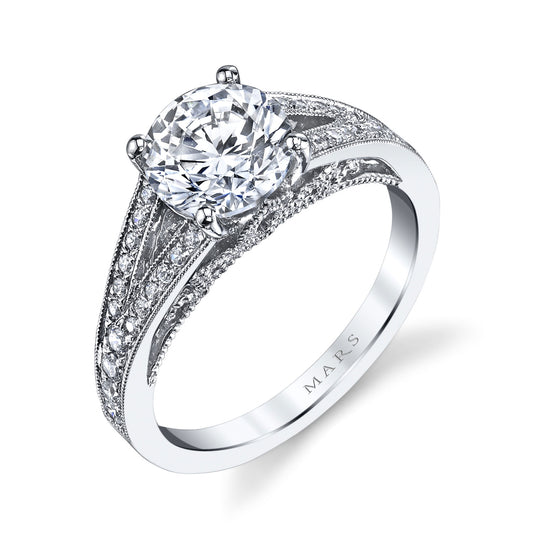 Ladies Round Engagement Ring 26004