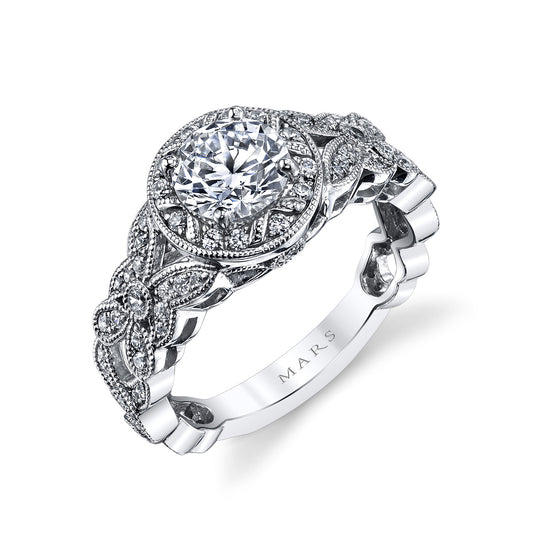 Ladies Round Engagement Ring 26007