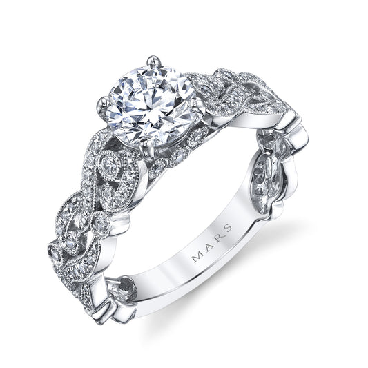 Ladies Round Engagement Ring 26008