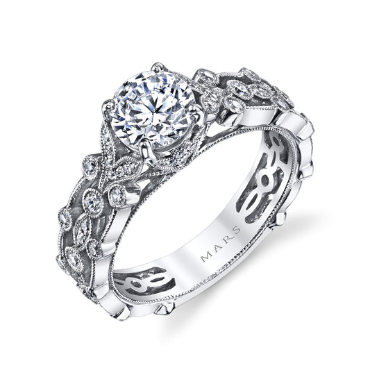 Ladies Round Engagement Ring 26010
