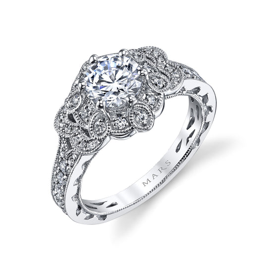 Ladies Round Engagement Ring 26011