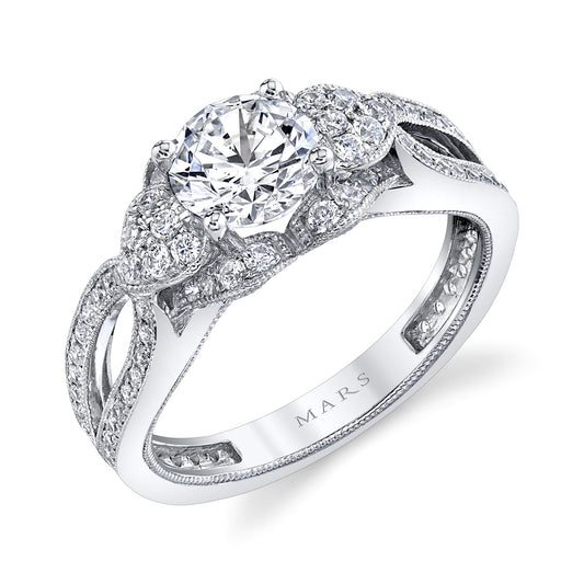 Ladies Round Engagement Ring 26019