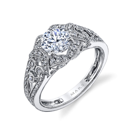 Ladies Round Engagement Ring 26021