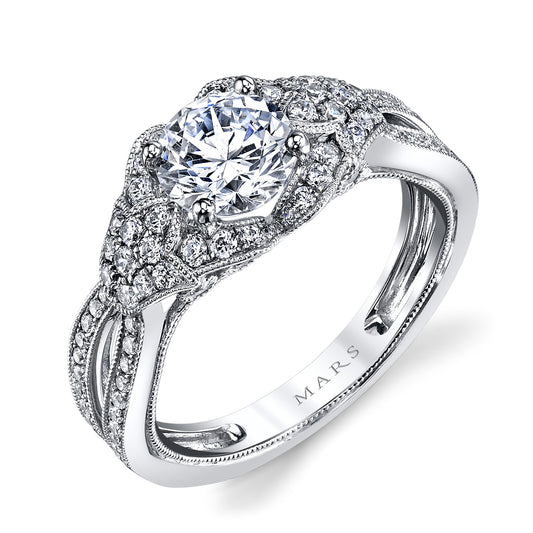 Ladies Round Engagement Ring 26022