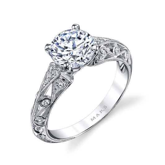 Ladies Round Engagement Ring 26026
