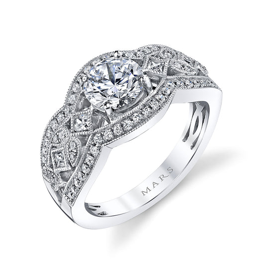 Ladies Round Engagement Ring 26033