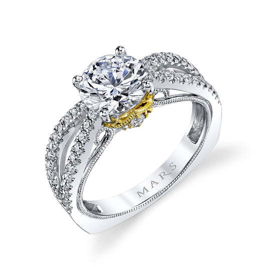 Ladies Round Engagement Ring 26045