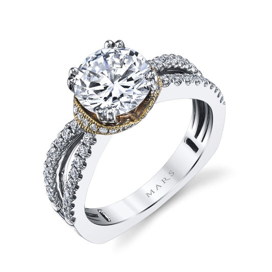 Ladies Round Engagement Ring 26053