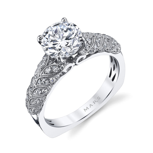 Ladies Round Engagement Ring 26064