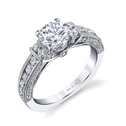 Ladies Round Engagement Ring 26077