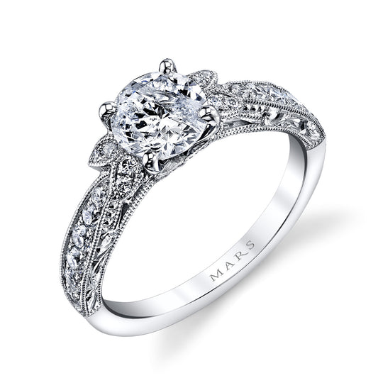 Ladies Round Engagement Ring 26093