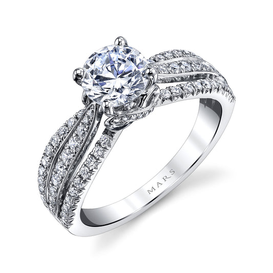 Ladies Round Engagement Ring 26099