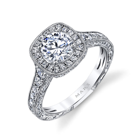 Ladies Round Engagement Ring 26169