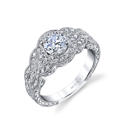 Ladies Round Engagement Ring 26206