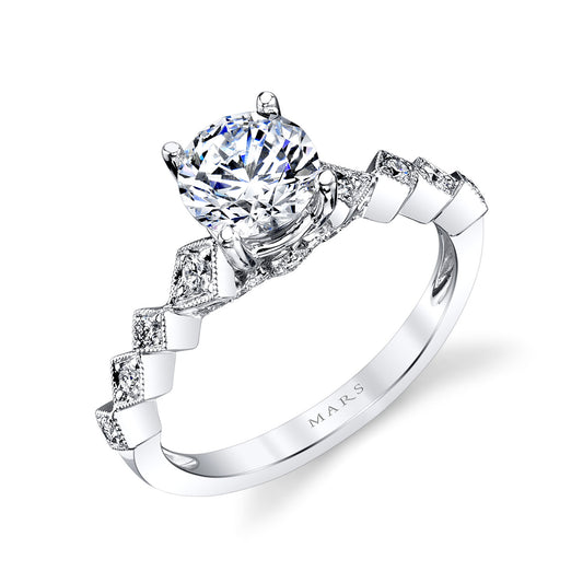 Ladies Round Engagement Ring 27131
