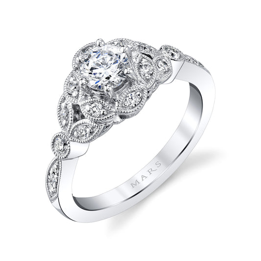 Ladies Round Engagement Ring 27174