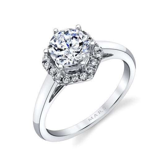 Ladies Round Engagement Ring 27183