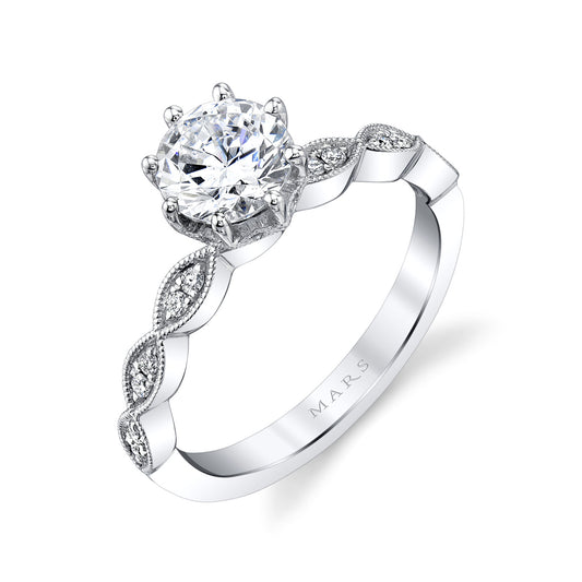 Ladies Round Engagement Ring 27186