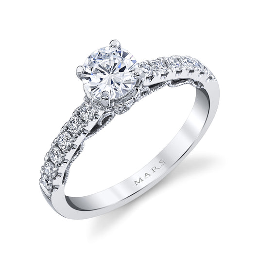 Ladies Round Engagement Ring 27493