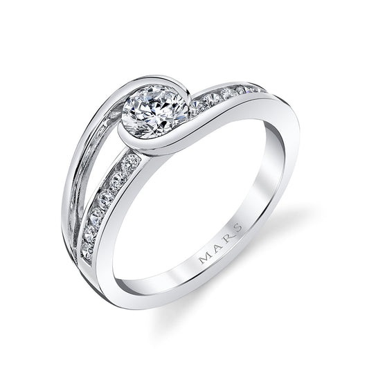 Ladies Round Engagement Ring 28101