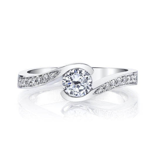 Ladies Round Engagement Ring 28173