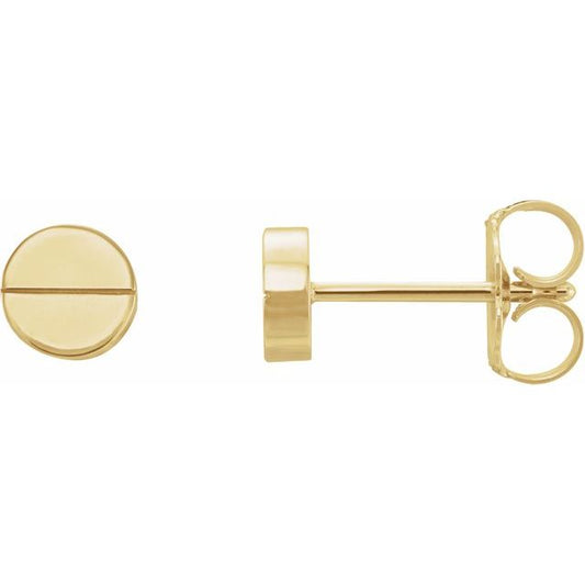 14K Yellow 4.9 mm Geometric Friction Closure Earrings 86608601P