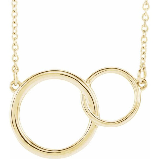 14K Yellow Interlocking Circle 16-18" Necklace 86742602P