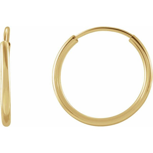 14K Yellow Flexible Endless Tube 12 mm Hoop Earrings 52243106P