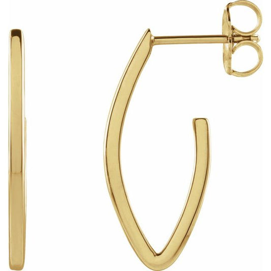 14K Yellow Geometric 20 mm Hoop Earrings