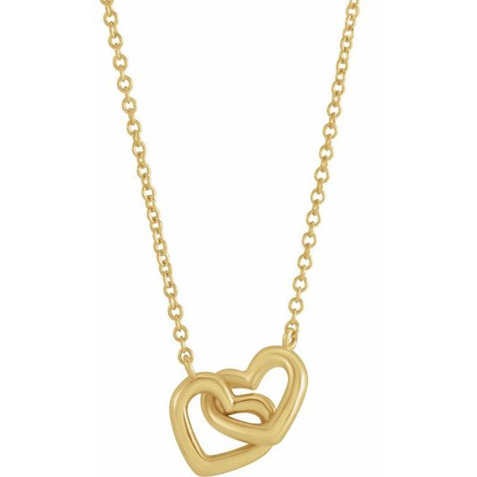 14K Yellow Interlocking Heart 16" Necklace 87276115P