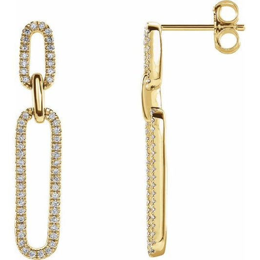 14K Yellow 1/3 CTW Natural Diamond Link Earrings 653696100P