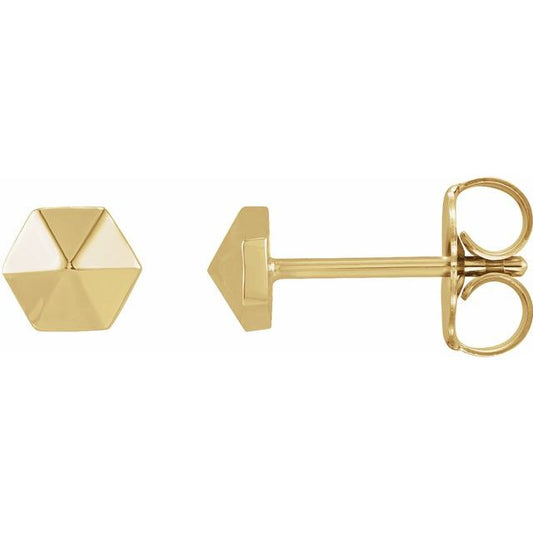 14K Yellow Hexagon Earrings 87583107P