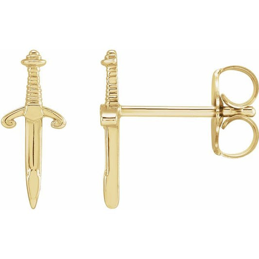 14K Yellow Dagger Earrings 87733104P