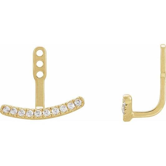 14K Yellow 1/5 CTW Lab-Grown Diamond Curved Bar Earring Jackets 688817LG600P