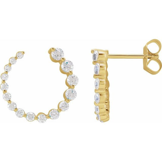 14K Yellow 7/8 CTW Lab-Grown Diamond Front-Back Earrings 688818LG600P