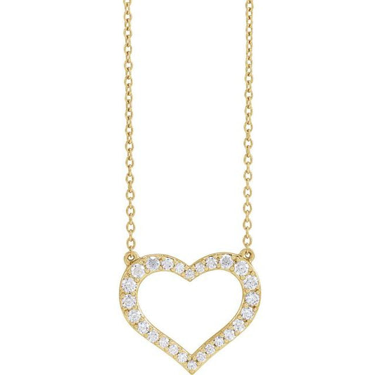 14K Yellow 3/8 CTW Lab-Grown Diamond Heart 16-18" Necklace 688820LG600P