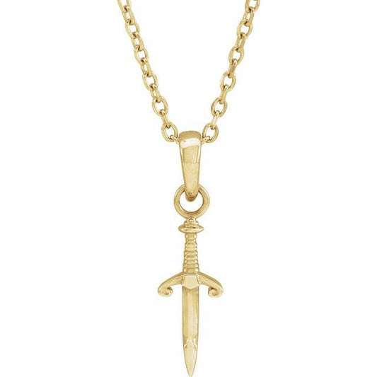 14K Yellow Dagger 16-18" Necklace 87732105P