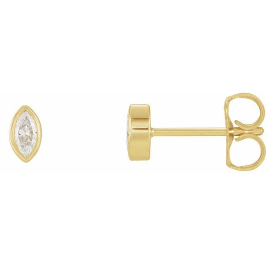 14K Yellow 1/6 CTW Natural Diamond Solitaire Bezel-Set Earrings 88043156P